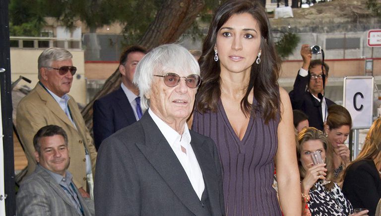 Bernie Ecclestone con su esposa Fabiana Flosi