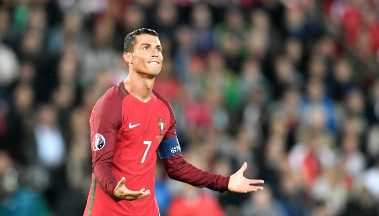 CR7, durante un partido de la Euro 2016