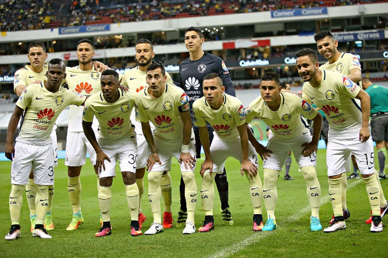 Once inicial de las Águilas del América vs Tigres