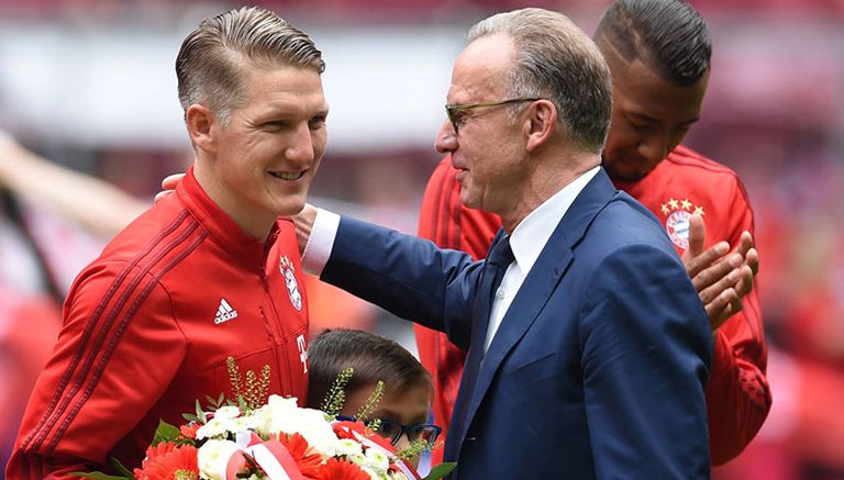 Schweinsteiger y Rummenigge cuando estaban juntos en Bayern