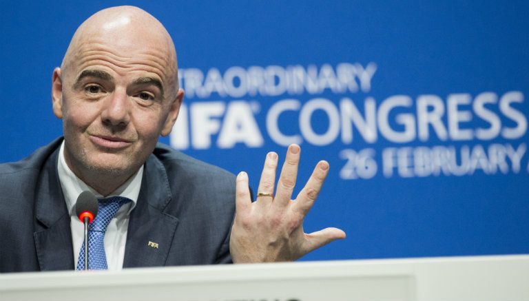 Infantino durante una conferencia de prensa