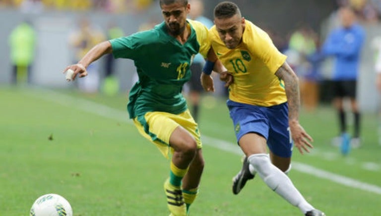 Neymar en el partido contra Sudáfrica en Río 2016