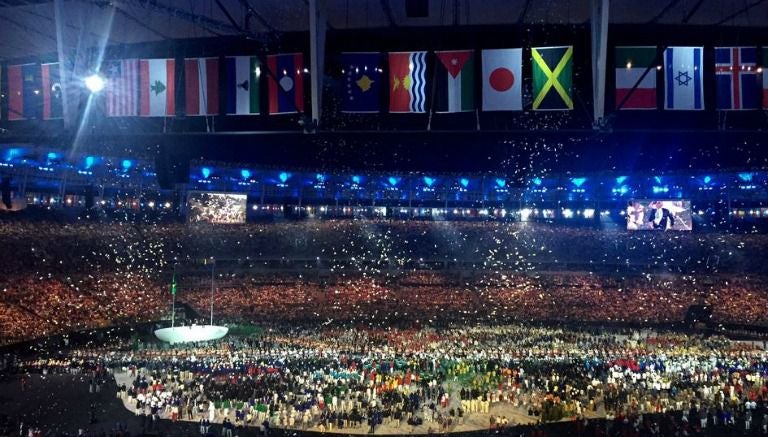 Paloma de La Paz en Estadio Maracaná, durante la inauguración de Río 2016