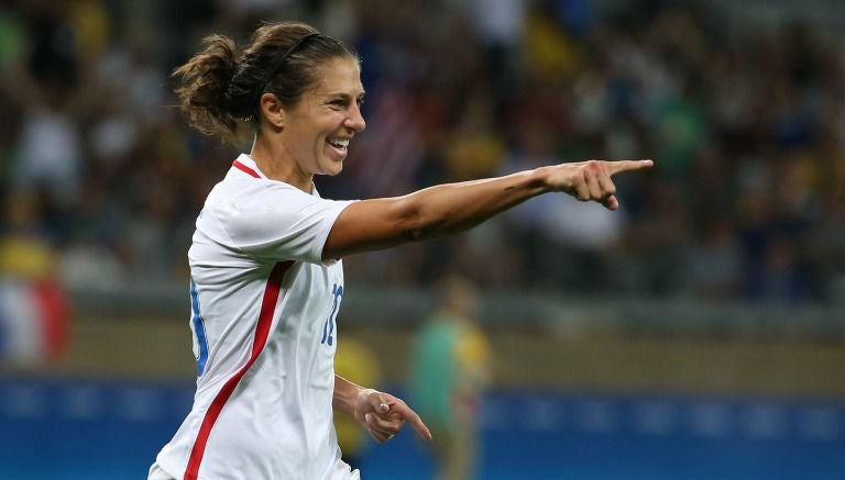 Carli Lloyd festeja el gol contra Francia en Río