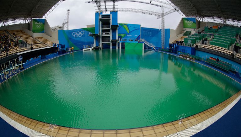 Así lucía la fosa de clavados en Riocentro