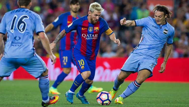 Lionel Messi, durante el encuentro frente a Sampdoria