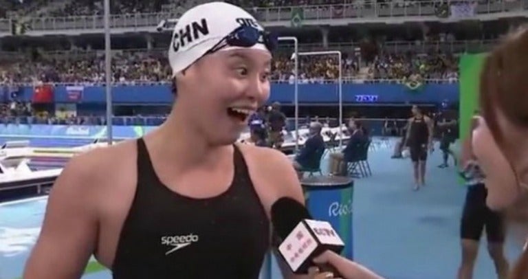 Fu Yuanhu hace caras tras enterarse que ganó la prueba