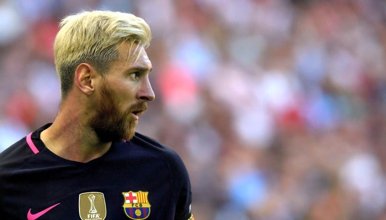 Lionel Messi, en el partido frente al Liverpool en Wembley