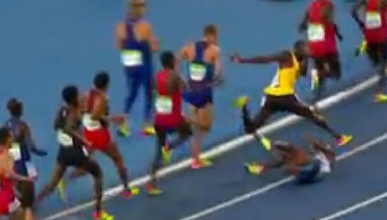 Momento del accidente de Mo Farah