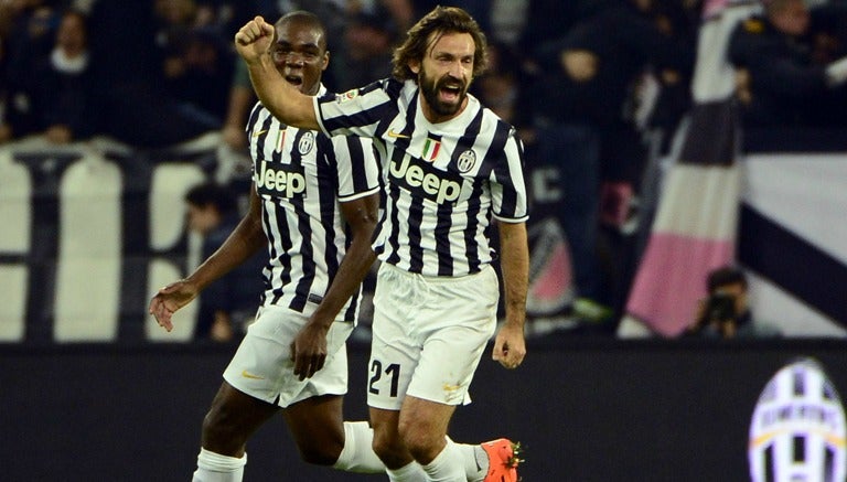 Andrea Pirlo celebra un gol con la Juventus