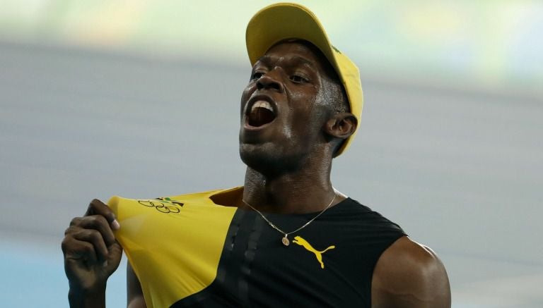 Usain Bolt celebra su oro en Río 2016