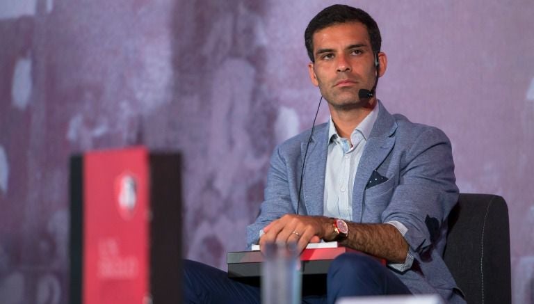 Rafa Márquez durante la presentación del libro "Atlas, un siglo fiel"