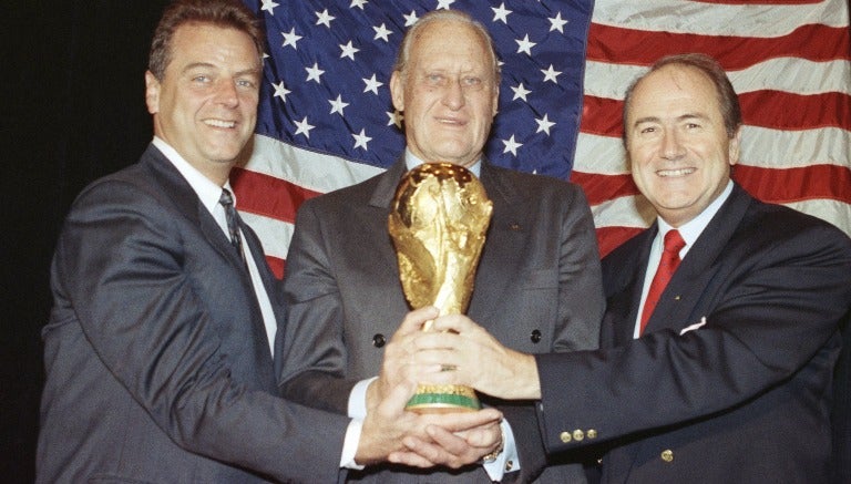 Havelange, Blatter y Rothenberg en el Mundial de EU 94