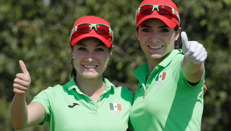 Gaby López y Alejandra Llaneza en ronda de golf en Río 2016