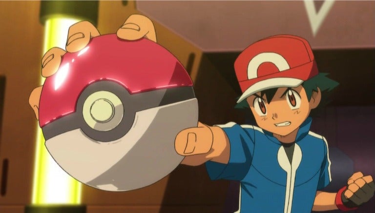 Ash Ketchum en un combate Pokémon