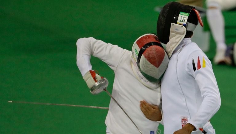 Ismael Hernández, durante la primera prueba del pentatlón