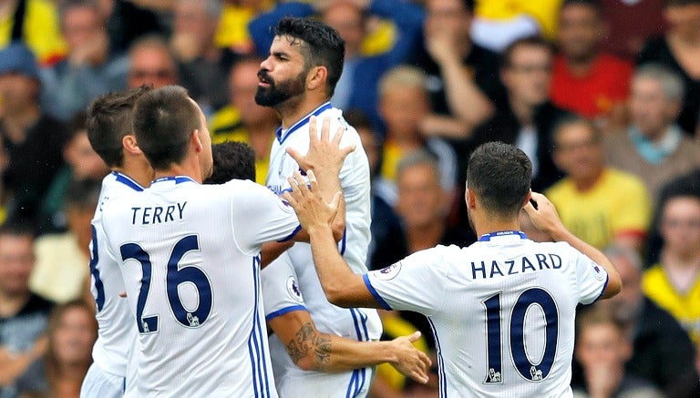 Diego Costa festeja su gol contra el Watford