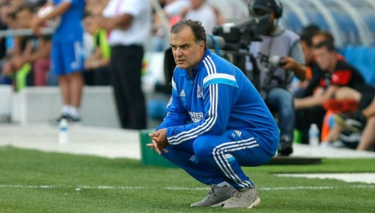 Bielsa en un partido del Olympique de Marsella