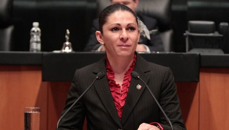 Ana Guevara durante una intervención en el Senado de la República