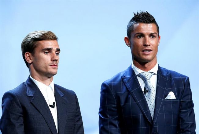 CR7 y Griezmann, en la gala de la UEFA