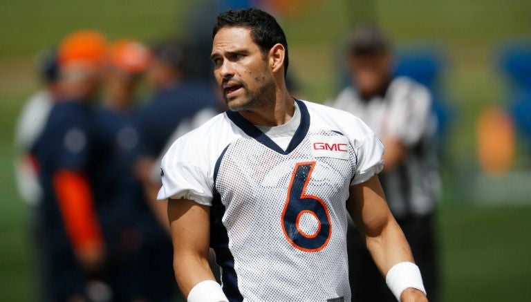 Sánchez, durante un entrenamiento con los Broncos