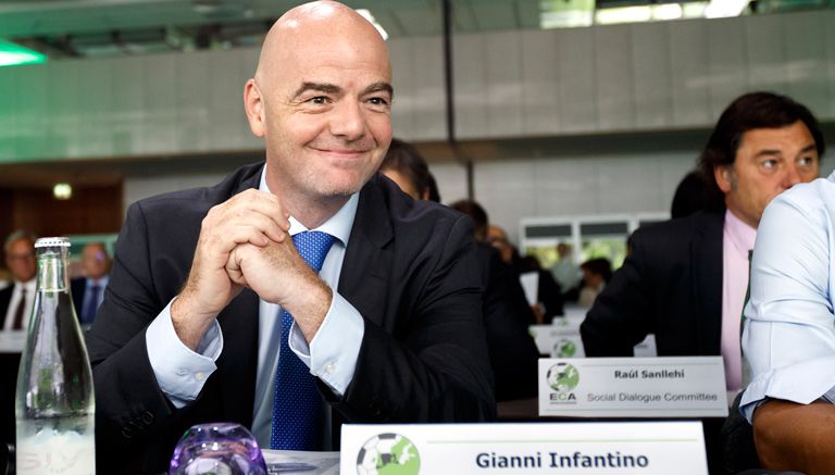 Gianni Infantino, en una asamblea de la FIFA