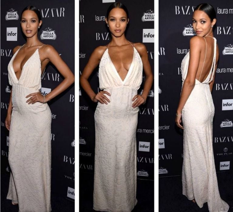 La modelo brasileña Lais Ribeiro, sorprendió con un sexy vestido blanco