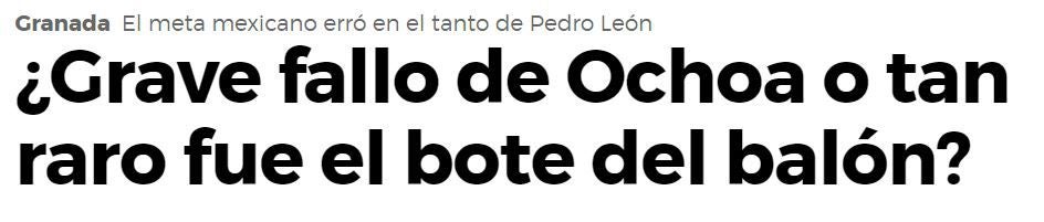 Título de la publicación de 'Marca' sobre le error de Ochoa