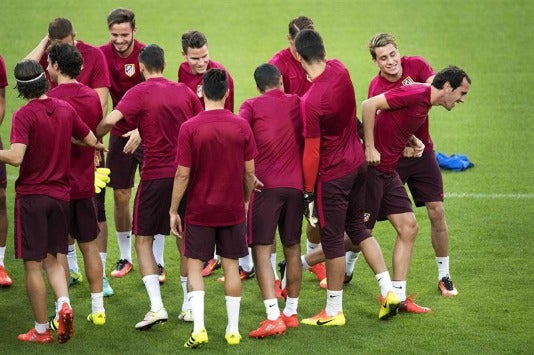 Atlético de Madrid en entrenamiento