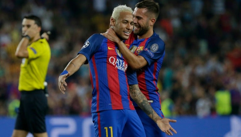 Neymar festeja su tanto contra Celtic en Champions