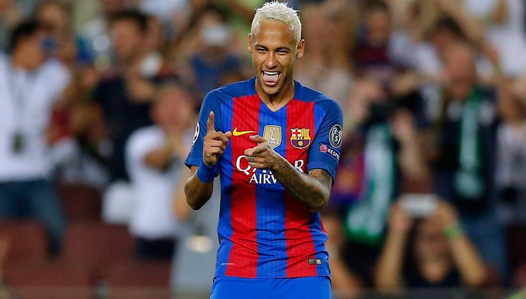 Neymar celebra un gol con el Barcelona