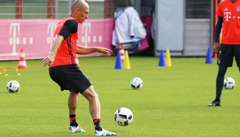 Robben, en entrenamiento con el Bayern Munich