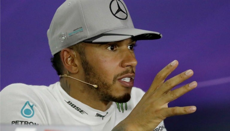 Lewis Hamilton en la conferencia de prensa de Singapur