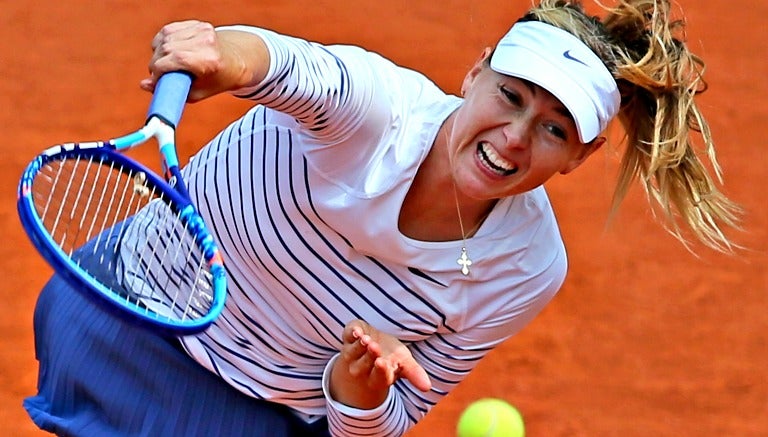 Maria Sharapova durante el torneo francés Roland Garros