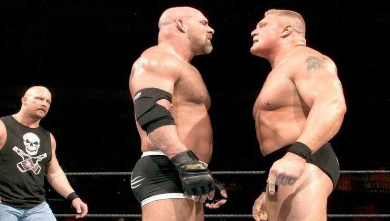 Brock Lesnar y Goldberg en Wrestlemania XX