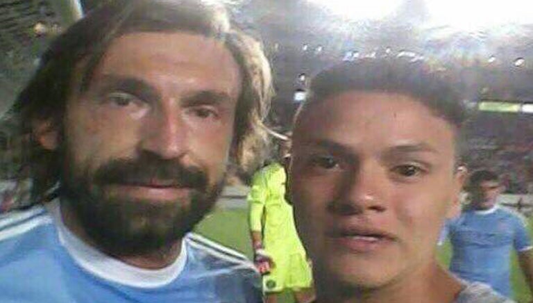 Harol Velasco con Pirlo previo a ser detenido