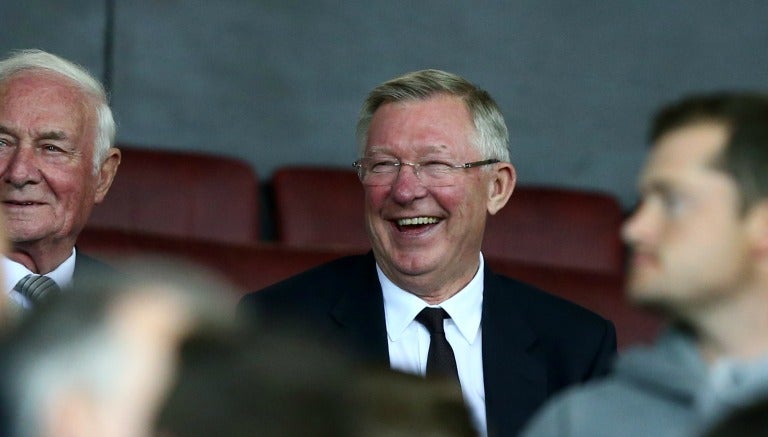 Sir Alex Ferguson en el partido de Europa League del Man Utd