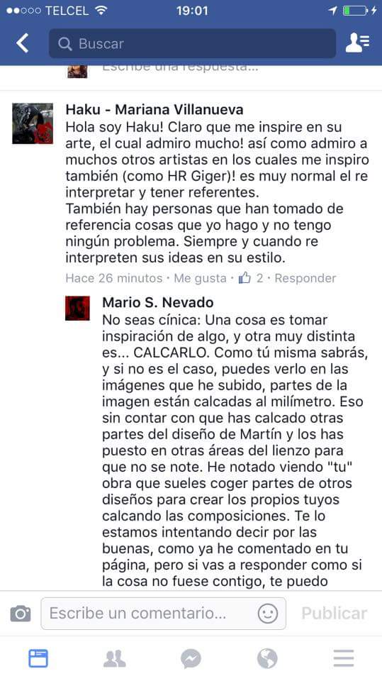 Parte de la conversación entre Mariana Villanueva y Mario S. Nevado