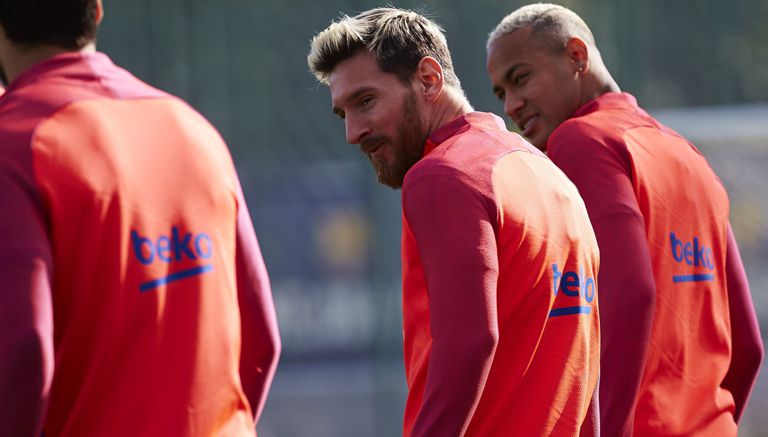 Messi, junto a Neymar en entrenamiento del Barcelona