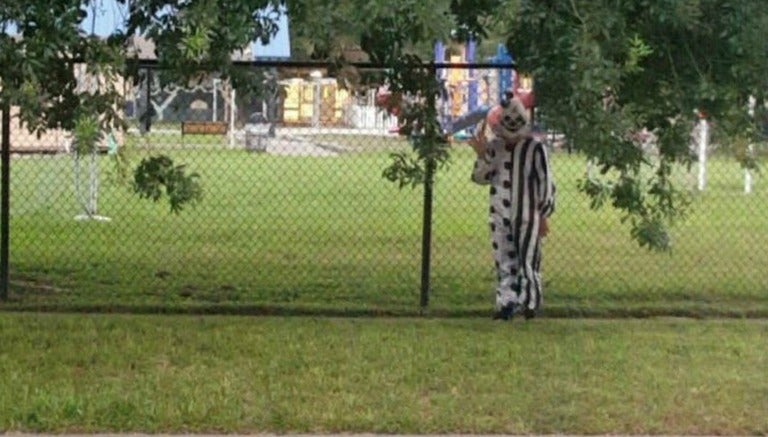 Imagen de un payaso en un parque de Estados Unidos