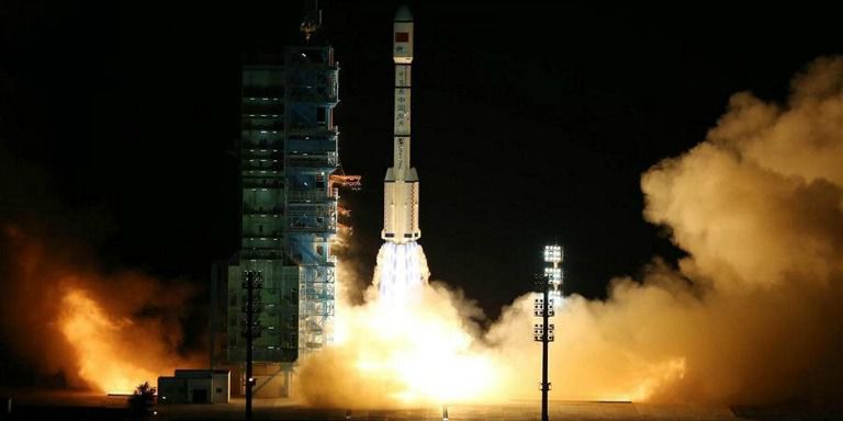 El despegue del cohete de los astronautas en China