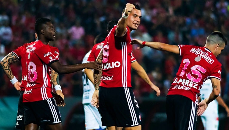 Caraglio celebra el gol del triunfo contra Jaguares