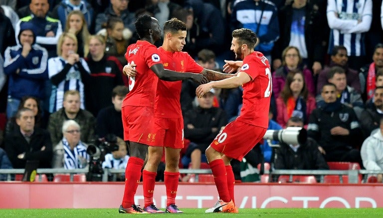 Philippe Coutinho celebra el segundo gol del encuentro