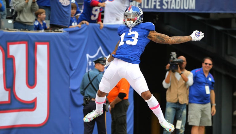 Odell Beckham celebrando una anotación