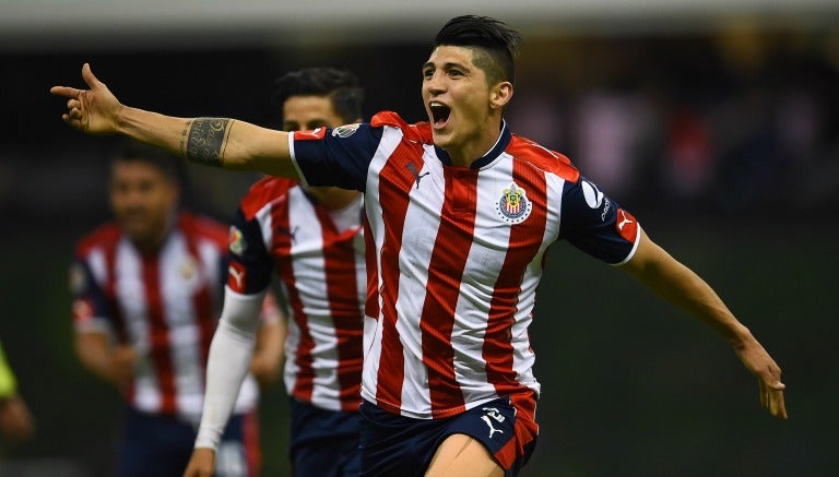 Pulido celebra su gol en el Azteca