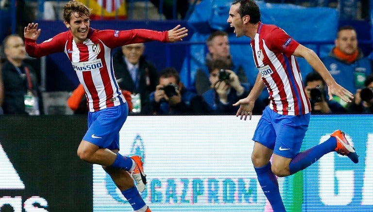 Griezmann festeja el tanto de la victoria del Atlético de Madrid 