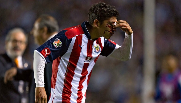 Ángel Zaldívar tras recibir el golpe en la Final de Copa Mx