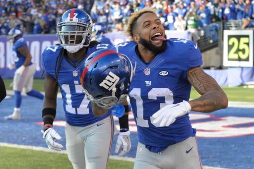   Odell Beckham celebrando anotación