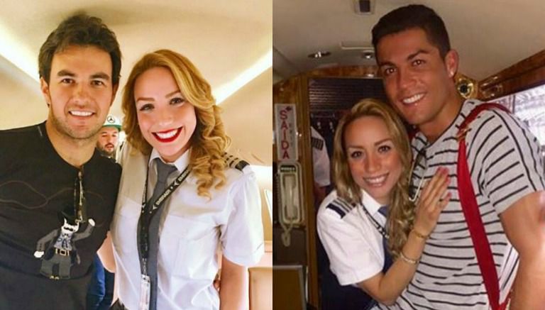 La guapa piloto ha convivido con Checo y con CR7