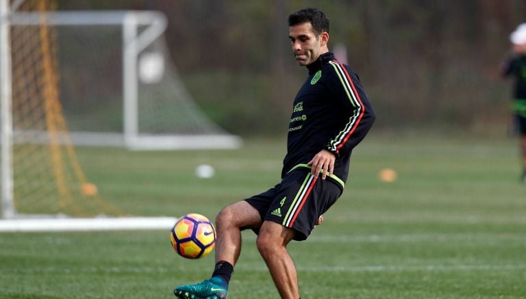 Rafa Márquez, durante un entrenamiento con el Tri en Columbus